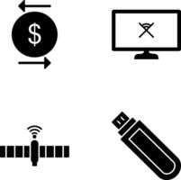 transaction et débranché réseau icône vecteur