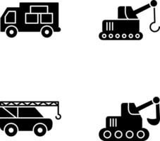 logistique voiture et lifter icône vecteur