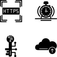 https et alarme icône vecteur