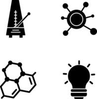 métronome et molécule icône vecteur