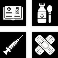 médical livre et sirop icône vecteur