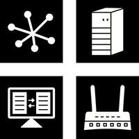 l'Internet et serveur réseau icône vecteur