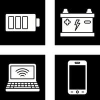 mise en charge et accumulateur icône vecteur