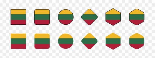 drapeau de la lituanie isolé. icône de drapeau de la lituanie. illustration vectorielle vecteur