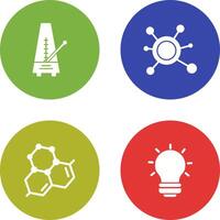 métronome et molécule icône vecteur