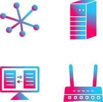 l'Internet et serveur réseau icône vecteur