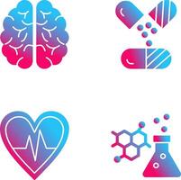 cerveau et capsule icône vecteur