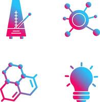 métronome et molécule icône vecteur