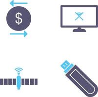 transaction et débranché réseau icône vecteur