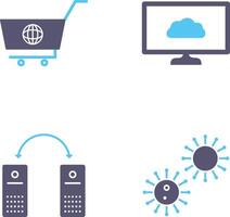 global achats et nuage système icône vecteur