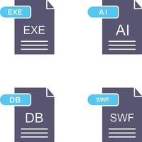 ai et EXE icône vecteur