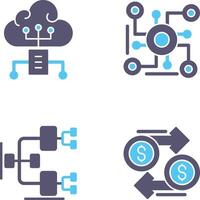 nuage l'informatique et lien icône vecteur