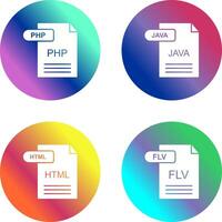 php et Java icône vecteur