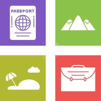 passeport et Montagne icône vecteur
