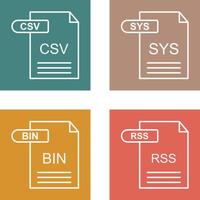 csv et sys icône vecteur