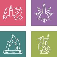 cancer et cannabis icône vecteur