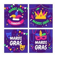 jeu de cartes de mardi gras vecteur