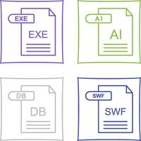 ai et EXE icône vecteur