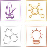 métronome et molécule icône vecteur