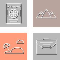 passeport et Montagne icône vecteur