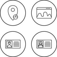 emplacement statistiques et page Web statistiques icône vecteur