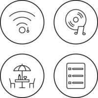 Wifi signe et la musique CD icône vecteur
