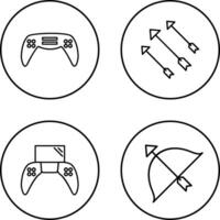jeu console et flèches icône vecteur