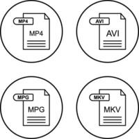 mp4 et avi icône vecteur