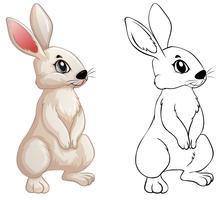 Doodle animal pour petit lapin vecteur