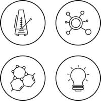 métronome et molécule icône vecteur