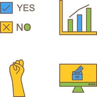 Oui non option et statistiques icône vecteur