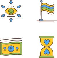 visualisation et drapeau icône vecteur