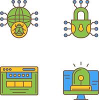 global malware et cyber la défense icône vecteur