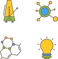 métronome et molécule icône vecteur