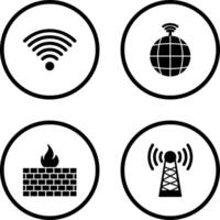 signal sur utilisateur et global signaux icône vecteur