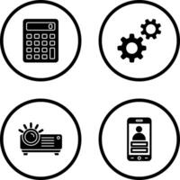 calculatrice et réglage icône vecteur