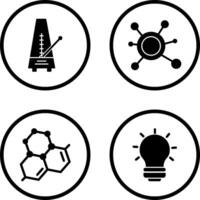 métronome et molécule icône vecteur