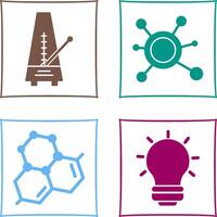 métronome et molécule icône vecteur