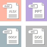 xlsx et ppt icône vecteur