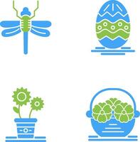 libellule et Pâques icône vecteur