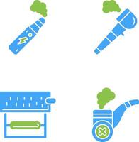électronique cigarette et tuyau de paix icône vecteur