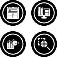 site Internet et la toile conception icône vecteur