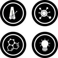 métronome et molécule icône vecteur