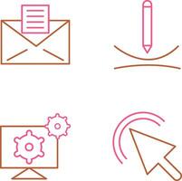 email les documents et dessiner courbe icône vecteur