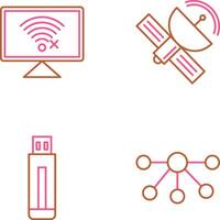 débranché réseau et Satellite icône vecteur