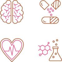 cerveau et capsule icône vecteur