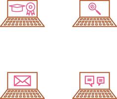 en ligne diplôme et trouver sur l'Internet icône vecteur