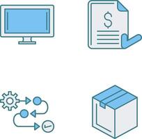 moniteur et facture d'achat icône vecteur