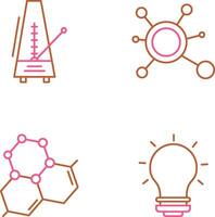 métronome et molécule icône vecteur