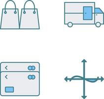 expédition et achats sac icône vecteur